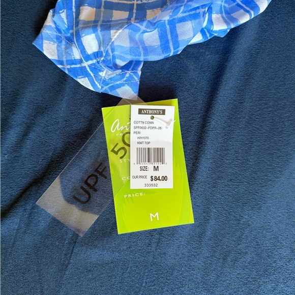 ANTHONY'S RESORT WEAR
Periwinkle Plaid Cooling UPF50+ Quarter Zip Top medium - Picture 7 of 8